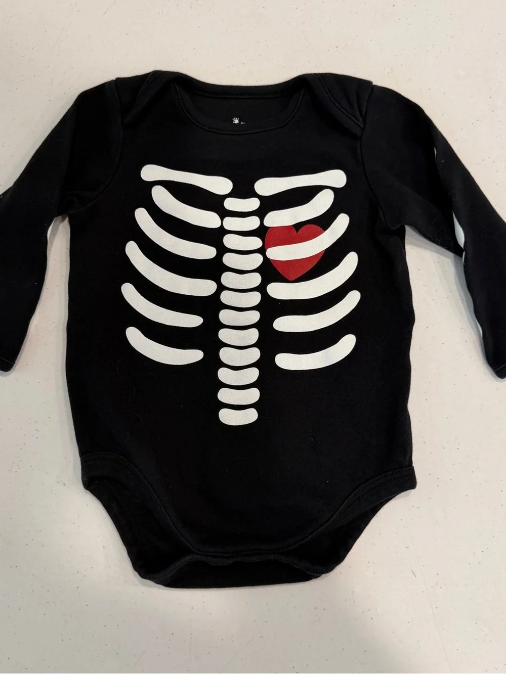 Small Wonders 6-9M Skeleton Halloween Bodysuit Long Sleeve Baby Boy Girl